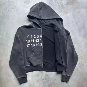 Custom Manufacturer 500 Gsm Heavyweight Oversized Black Grey Screen Printing Men Vintage Zip up Acid Wash Cropped Hoodie