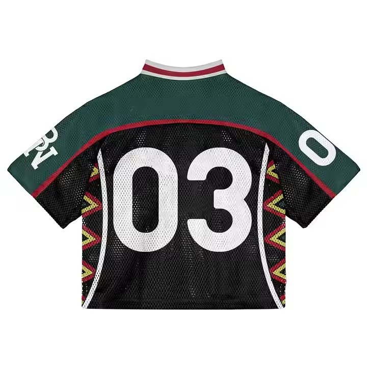 Custom Streetwear Sportswear Men Boxy Jersey V Neck Shirt Polyester Embroidery Sublimation American Football Jerseys T-Shirt