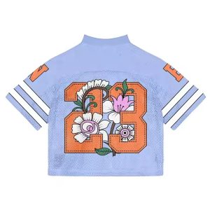 Custom Streetwear Sportswear Men Boxy Jersey V Neck Shirt Polyester Embroidery Sublimation American Football Jerseys T-Shirt