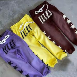 Custom Mens Two-Piece Set Heavyweight Pullover Cropped Graphic Printed Distressed Vintage Acid Wash Sweatpants and Hoodie Sets