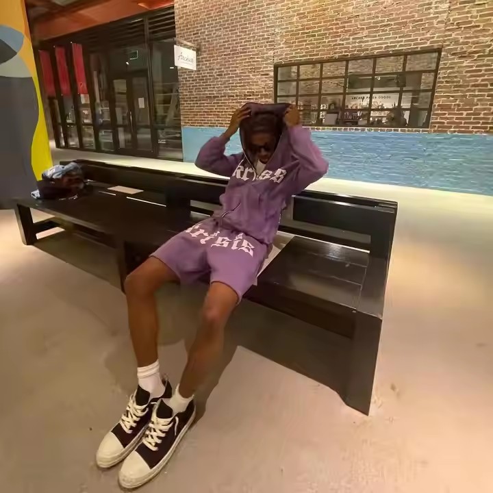 Custom Heavyweight Tracksuit Mens Streetwear Hoodie and Shorts Sets French Terry 3D Puff Printing Full Zip up Hoodies