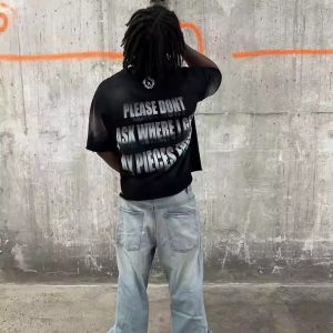 Custom DTG Print Logo Hip Hop Streetwear Heavyweight 250 Gsm 300 Gsm Cotton Oversized Cropped Boxy Fit Men T-Shirt