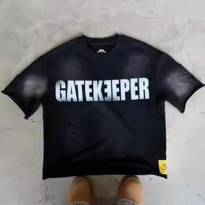 Custom DTG Print Logo Hip Hop Streetwear Heavyweight 250 Gsm 300 Gsm Cotton Oversized Cropped Boxy Fit Men T-Shirt