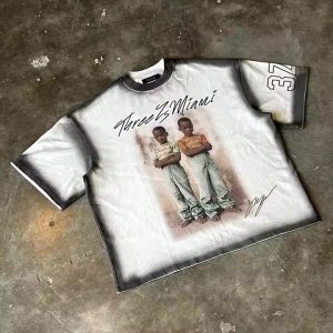 Custom 2025 New Streetwear Dtg Printing Logo T Shirt 100% Cotton Spray Acid Washed Vintage Cropped Boxy T-Shirt Men