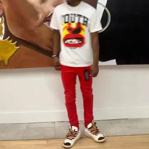 Custom Screen Printing Logo Heavyweight 100% Cotton T-Shirts Drop Shoulder Boxy Cropped Oversized T Shirt for Men