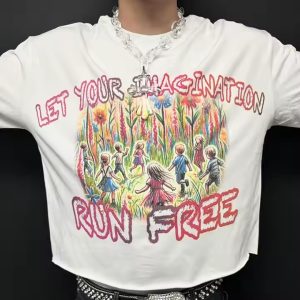 Custom Graphic Dtg Print Cut Edge Raw Hem Blank 100% Cotton Heavyweight Oversized Boxy Cropped T Shirt for Men
