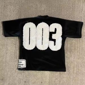 Custom Men Drop Shoulder Heavy Cotton Crew Neck Tee Oversized Applique Patch Embroidery Distressed Boxy Cropped T Shirt Men
