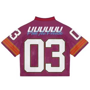 Custom Sports Streetwear Vintage Oversize Man Soccer Football T Shirt Boxy Mesh Cropped Retro Jerseys for Men