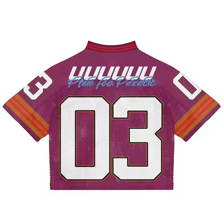 Custom Sports Streetwear Vintage Oversize Man Soccer Football T Shirt Boxy Mesh Cropped Retro Jerseys for Men
