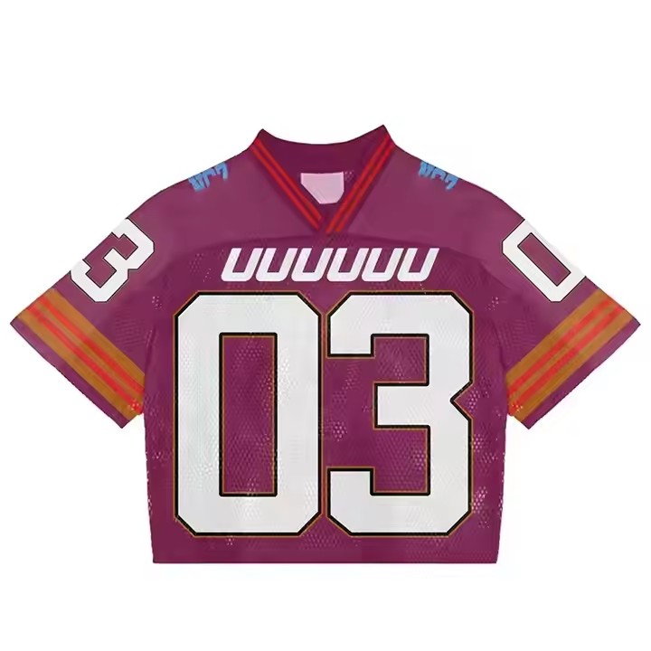 Custom Sports Streetwear Vintage Oversize Man Soccer Football T Shirt Boxy Mesh Cropped Retro Jerseys for Men