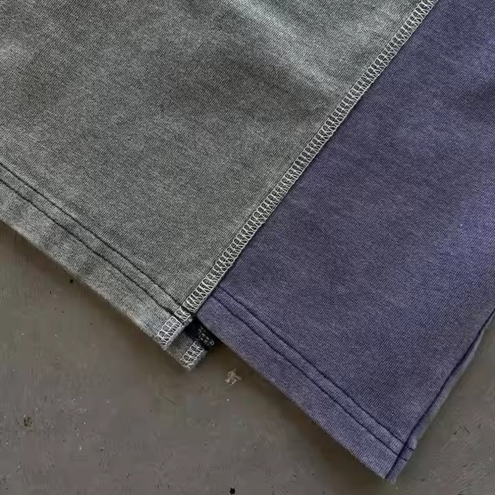 Custom Streetwear Screen Printing Boxy Color Blocked T-Shirt Man Oversized Acid Wash Cut and Sew T Shirt for Men