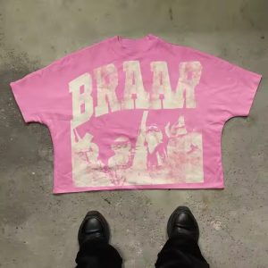 Streetwear Custom Design Men's Plus Size Screen Dtg Print Heavyweight Cotton Oversized Graphic Boxy Cropped T Shirt Men