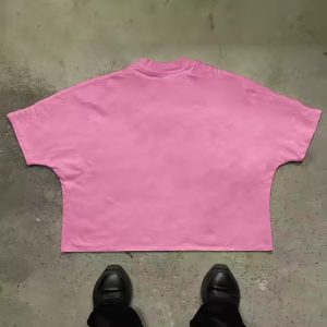Streetwear Custom Design Men's Plus Size Screen Dtg Print Heavyweight Cotton Oversized Graphic Boxy Cropped T Shirt Men
