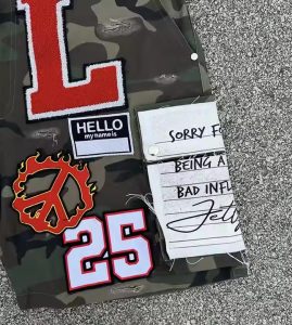 Custom All Over Printed Camouflage Embroidery Ripped Distressed Cargo Camo Jorts Jeans Denim Cargo Shorts for Men