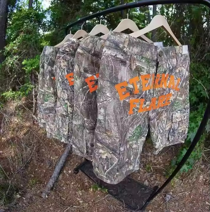 Custom Summer All Over Real Tree Digital Print Hunting Camouflage Baggy Short Pants Cavas Twill Camo Cargo Shorts Men