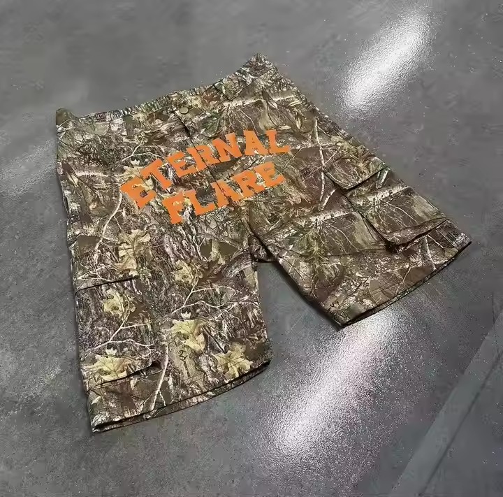 Custom Summer All Over Real Tree Digital Print Hunting Camouflage Baggy Short Pants Cavas Twill Camo Cargo Shorts Men