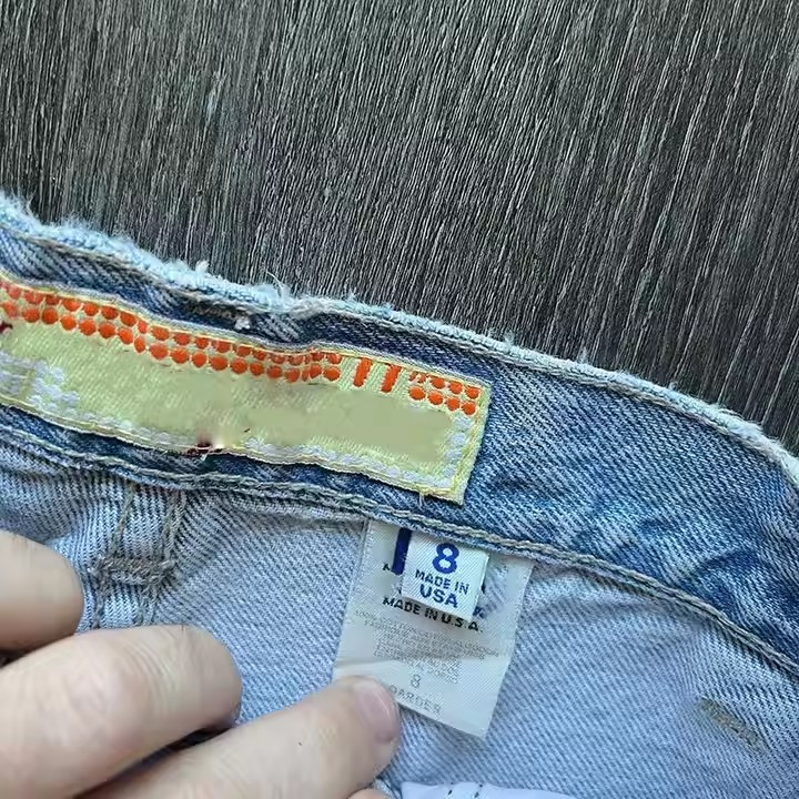 Custom Logo Washed Striped Raw Hem Cut Edge Denim Short Pants High Quality HeavyWeight Vintage Shorts Jeans for Men
