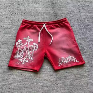 Custom Graphic Print Men Cropped Raw Hem Cotton French Terry Vintage Gym Running Fitness Vintage Acid Wash Shorts Men