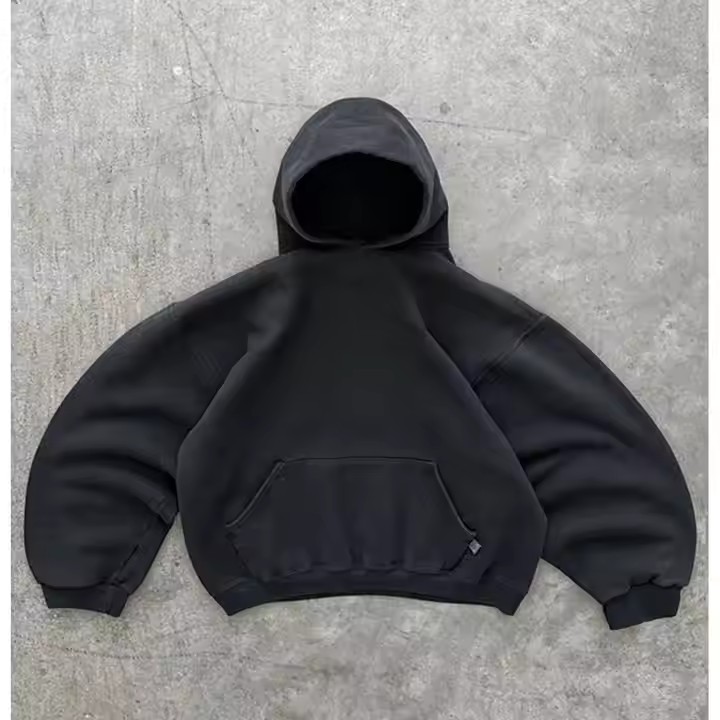 Custom Logo Blank Initial Heavyweight Jersey Cotton Hoodies With Big Hood Mens Baggy Grunge Hoodie Sun Fade Acid Wash