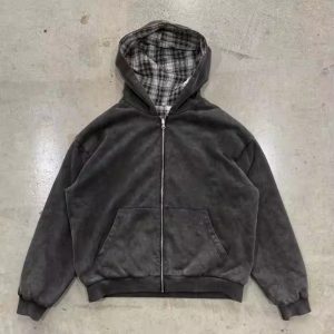 Reversible Double Layer Zipper hoodie