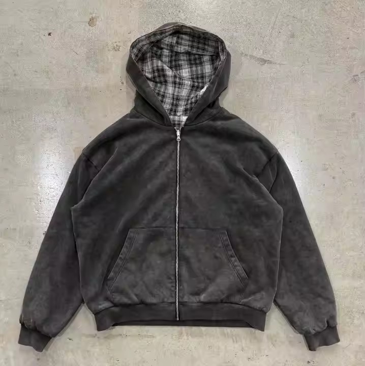 Reversible Double Layer Zipper hoodie
