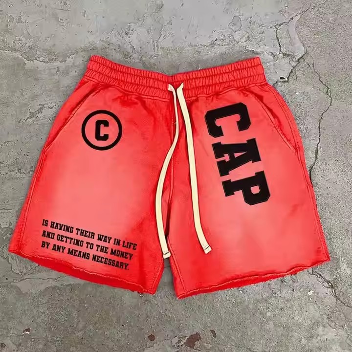 Custom High Quality Sweatshirt Shorts French Terry Cotton Sweatshirt Shorts Raw Hem Acid Wash Summer Shorts