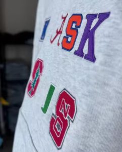 Manufacturers Custom Grey 100% French Terry 500gsm Cotton High Quality Heavyweight Applique Embroidery Pullover Hoodie