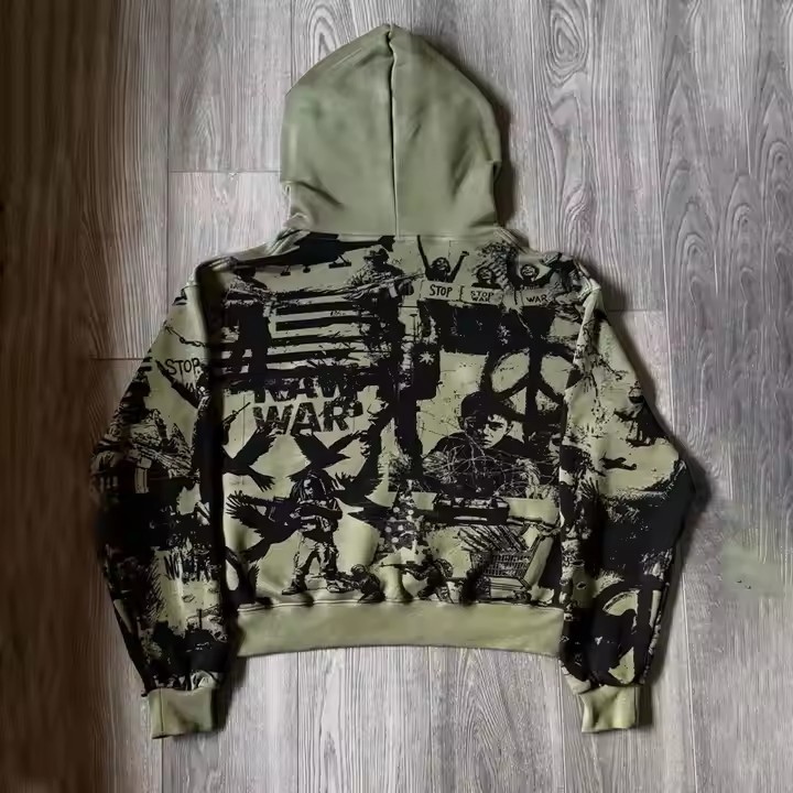 Custom Heavyweight Acid Wash Oversize Hoodie Men Vintage Oversized Hoodie Retro Luxury DTG Print Boxy Fit Mask Hoodie for Men