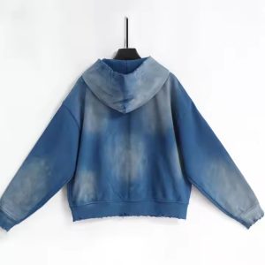 Custom Zip up Hoodie Padding Acid Wash Vintage DTG Printing Hoodie Oversized Heavyweight Men's Boxy Hoodies & Sweatshirts