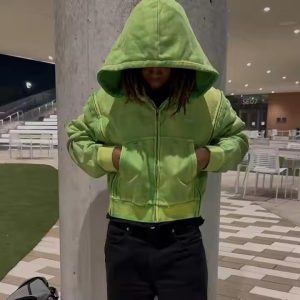 Custom Streetwear Vintage Acid Wash Faded Distressed Rhinestone Boxy Fit Triple Zipper Cropped Hoodie for Men