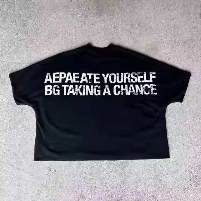 2025 Custom Graphic Crew Neck Drop Shoulder Heavyweight T-Shirts Oversized Cropped Boxy Fit T Shirt for Men