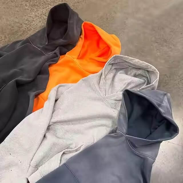 Wholesale Custom Logo Pullover Casual Blank Sudaderas Hombre Oversized Cropped Heavyweight 450 Gsm Acid Wash Blank Plain Hoodie