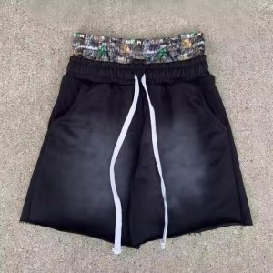 Custom Camo Real Tree Print Double Layered Football Cotton Men'S Shorts Manufacturer Acid Wash Camouflage Biker Men Boxer Shorts