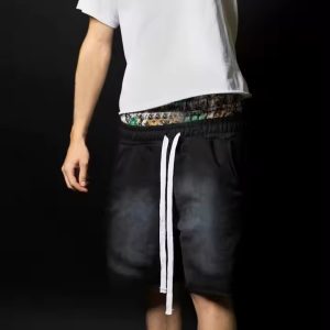 Custom Camo Real Tree Print Double Layered Football Cotton Men'S Shorts Manufacturer Acid Wash Camouflage Biker Men Boxer Shorts